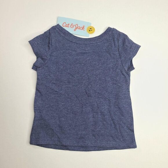 Toddler Girls Full Of Sunshine Rainbow Short Sleeve T-Shirt Cat & Jack Navy New - Picture 2 of 2